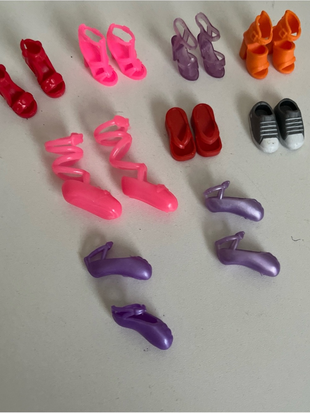 Barbie Shoe Lot Ballet Sneakers Sandals High Heels 9 Pair Like New